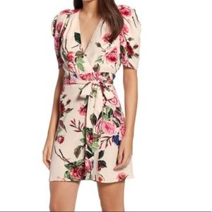NWT AFRM Floral Print Mini Wrap Dress